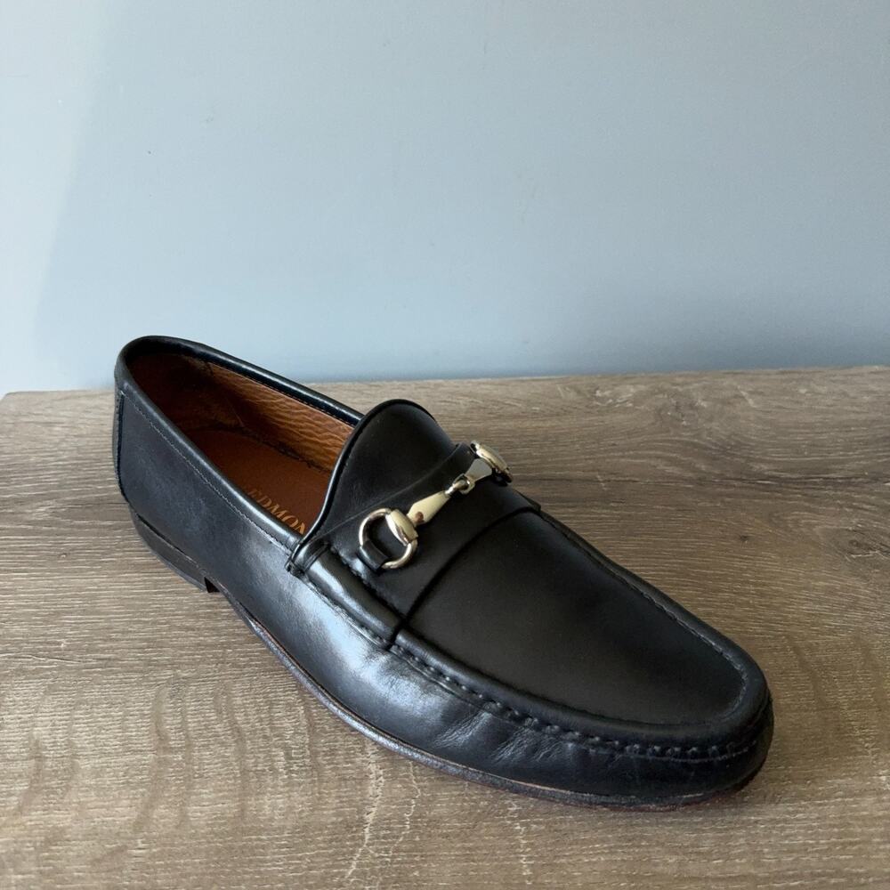 Allen Edmonds USA Black Leather Bit Loafers Mens Size 8.5 D Horsebit Dress Shoe